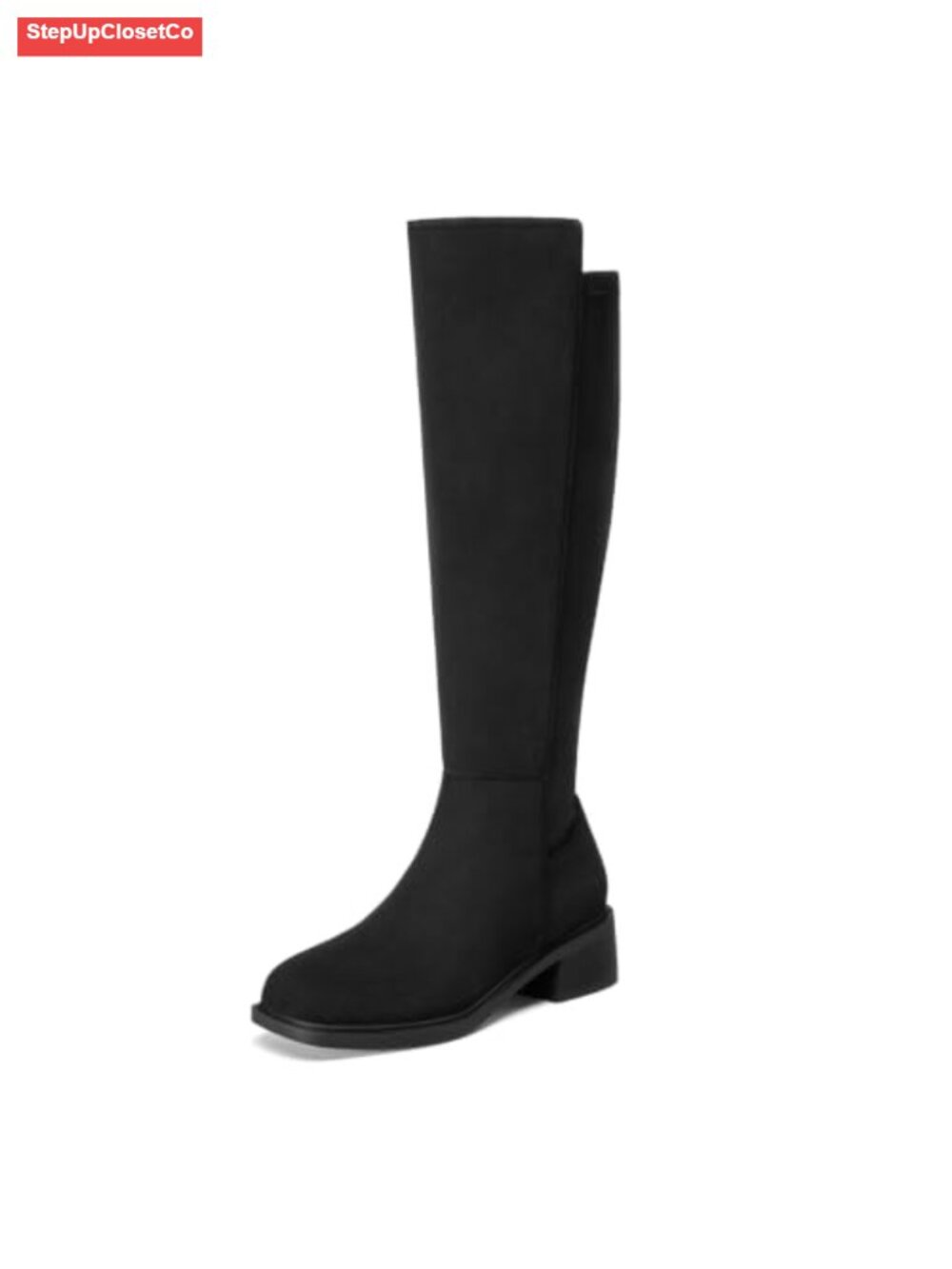Knee High Boots Women Stretch Tall Flat Boots Side Zipper